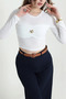 New Season Buckle Detail Long Sleeve Women's Stretch Fabric Sandy Blouse 437342