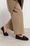 Ferre Bitter Brown Suede Genuine Leather Lace Detailed Flat Sole Women's Loafers Shoes - 4
