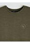 Khaki Crew Neck Printed Men's T-Shirt - 2