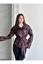 New Season Mock Neck Short Leather Trench Coat - 3
