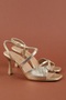 Women's Genuine Leather Thin Stiletto Heeled Evening Dress Shoes Ast.1176 Gold - 5