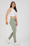 Women's Italian Star D Patterned Sequined Elastic Waist Lace-Up L Stretch Fabric Pants 40 - 46 Size - 6