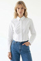 Shirt Collar Long Sleeve Pleated Detailed Cropped Regular Shirt - 3