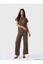 Vizyon New Season Elastic Waist Striped Women's Trousers