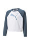 Kids Girls Modern Sports Crewneck Sweatshirt Youth - White