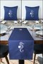 Marin Embroidered Table Runner 145X40Ve45X45 Cushion Set Sea Horse Pattern Water-Repellent Outdoor K Linen Boat Garden