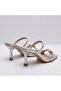 Dogi Button Detailed Heeled Women's Shoes Slipper Silver - 3