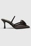 Regina coffee transparent stone detail elastic women's Heeled Shoes - 3
