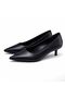 Genuine Leather 4 cm Heeled Pointed Toe Women's Stiletto - 3