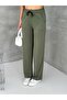 Women's Crew Neck Stone Detailed Pocketed Shiny Double Set - 7