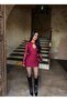 Halter Neck Front Pearl Buttons Drop Decollete E Stretchy Classy Elegant D Lace Guipure Mini Dress - 2