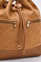 Brown Suede Ruched Pocketed Straps Women's Shoulder Bag - 2