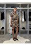 Women's Belt Piece Ruffled Plaid Piece Mini Dress