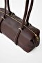 Mat Solene Brown Cylinder Minimal Baguette Shoulder Bag - 3