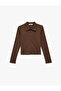 Cotton in Slim Fit Long Sleeve Polo Collar Zippered Cardigan - 2