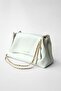 Soho White Chain Strap Detailed Crossbody and Shoulder Bag