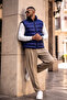 Men's Winter Lined Basic Navy Blue Puffer Vest - 6