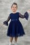 Mini Polka Dot Midi Length Children's Evening Dress Aby253 - 3