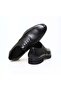 Black Color Lace-Up Genuine Leather Men's Shoes - 2