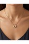 Stoned Gold Women's Steel Letter Necklace - 3