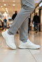 White Rubber Laced Men's Casual Shoes - 3
