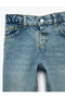 Comfortable Fit Snap Fastener Paperbag Pants with Elastic Waist Denim - 5