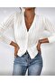 كارديجان 100% قطن V-Neck بنمط تفريغ بأزرار من التريكو