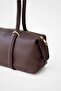 Mat Solene Brown Cylinder Minimal Baguette Shoulder Bag - 4