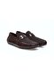 Brown Laceless Genuine Leather Men's Shoes