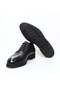 Black Color Lace-Up Genuine Leather Men's Shoes - 3
