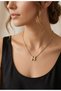 Stoned Gold Women's Steel Letter Necklace - 3