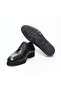 Black Color Lace-Up Genuine Leather Men's Shoes - 3