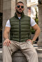 Men's Winter Lined Basic Khaki Puffer Vest - 4