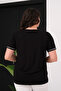 Women's Plus Size Black, V-Neck, Stone Detailed Blouse 65N39416 - 7
