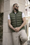 Men's Winter Lined Basic Khaki Puffer Vest - 6