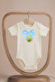 Organic 100% Cotton Pack Blue Sky and Cloud Printed Short Sleeve Snap Fastener Baby Bodysuit