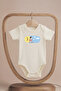 Organic 100% Cotton Pack Day and Cloud Themed Printed Short Sleeve Snap Fastener Baby Bodysuits