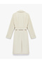 Long Sleeve Pocketed Belt in Faux Leather Trench Coat - 3