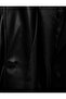 Long Sleeve Pocketed Belt in Faux Leather Trench Coat - 7