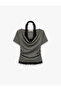 Slim Fit Short Sleeve Lace Detailed Athlete Double Boat Neck T-Shirt - 4