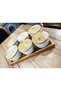 Esterhomedecor 6-Piece Porcelain Breakfast Set with Wooden Lid and Tray - 5