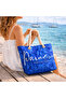 Women's Beach Bag Bag with Zipper Inside a Lined C Pocketed Canvas Fabric Special B Printed Rope Handle - 2