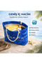 Women's Beach Bag Bag with Zipper Inside a Lined C Pocketed Canvas Fabric Special B Printed Rope Handle - 5