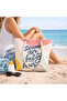 Women's Beach Bag Bag with Zipper Inside a Lined C Pocketed Canvas Fabric Special B Printed Rope Handle - 2