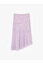 Asymmetrical Lace Detailed High Waist Midi Skirt - 3