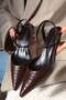 Palm Pointed Toe Short Kitten Heel Women's Shoes - 6