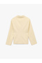 Seam Detail V-Neck Long Sleeve Peplum Blazer Jacket - 5