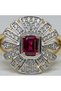 Brass Women's Ring Vip Zircon Stone Pink Stone Adjustable Vintage Women's Ring - 3