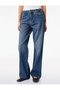 Stone Detailed High Waist Straight Leg Denim Pants - Straight Jeans - 3
