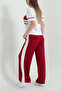 Women's Modal Fabric Crew Neck Relaxed Fit Interlaced Sweatpants Set - 5